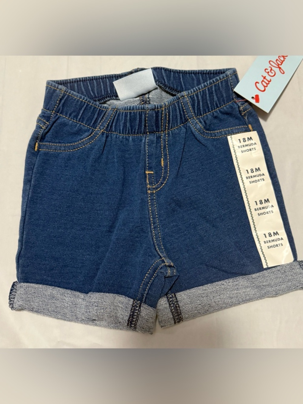 Cat & Jack Girls 18 Months Pull On Bermuda Shorts Bottoms Indigo NEW